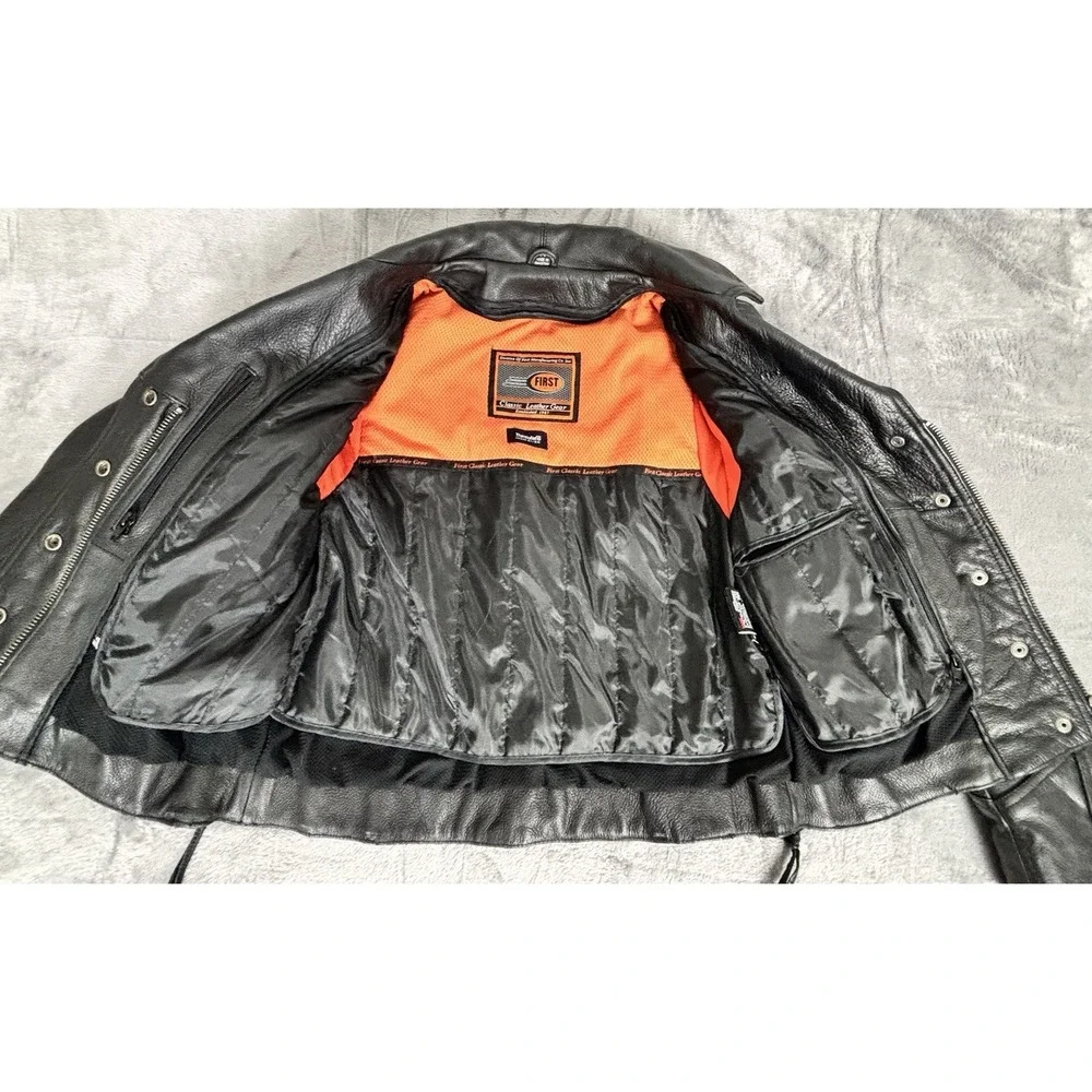 First Classics Women's Leather Motorcycle Jacket Thinsulate Liner M - Picture 8 of 16